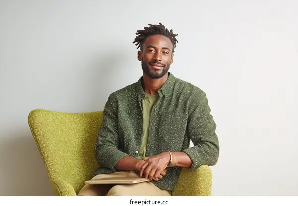 African American Man Sitting in a Chair