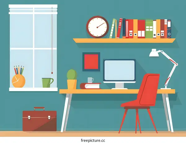 Modern Home Office Workspace Design Illustration