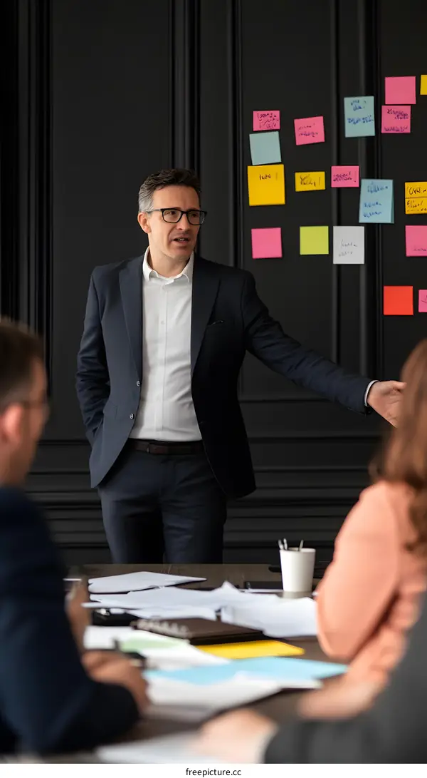 Business Meeting with People Around a Table in a Modern Office