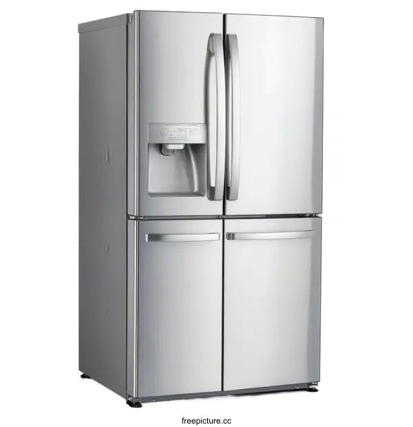 [Transparent Background PNG]Modern Stainless Steel Refrigerator