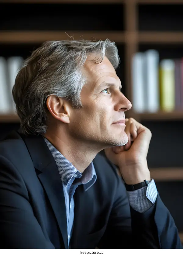 Thoughtful Businessman Looking Away