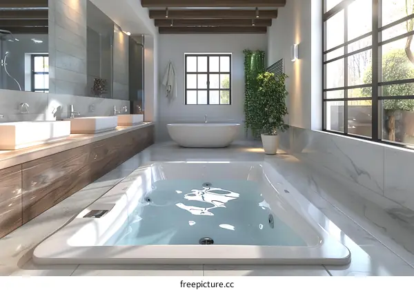 Modern and minimalist bathroom