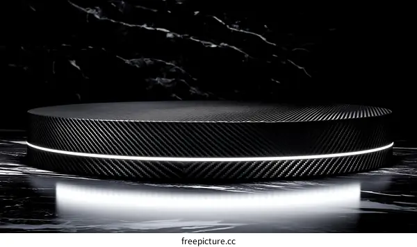 Abstract Black Carbon Fiber Display Podium