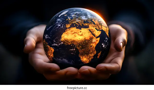Earth Held in Hands Global Perspective