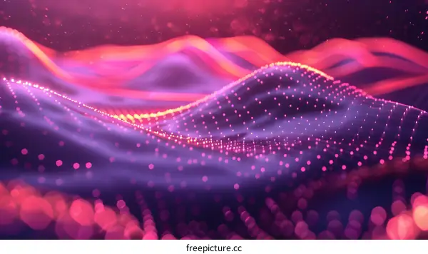 Purple pink abstract glowing wave background