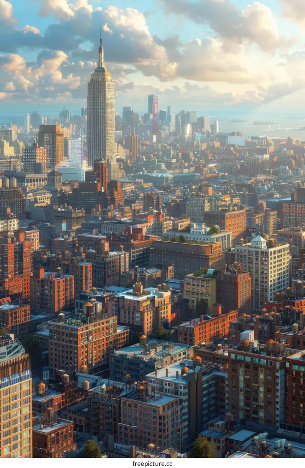 New York City Skyline View at Sunset