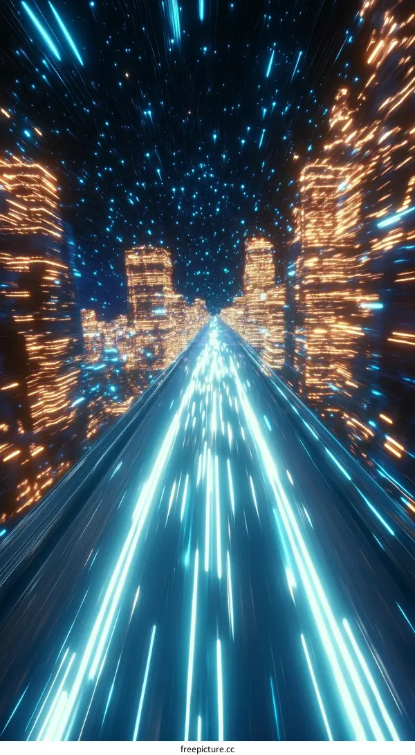 Futuristic City Tunnel Speed Lines