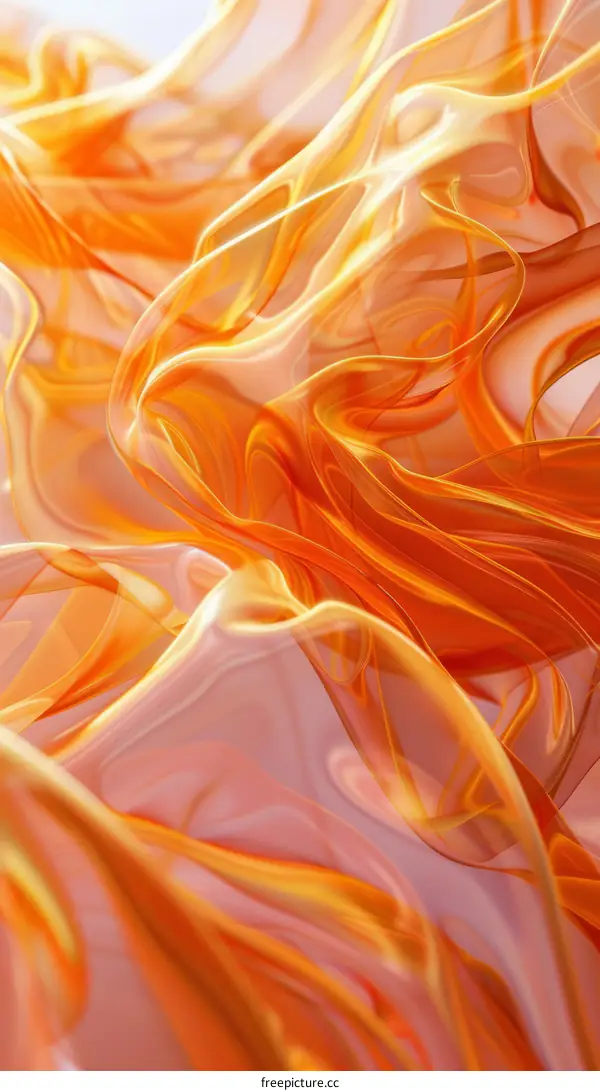 Abstract orange wavy shapes