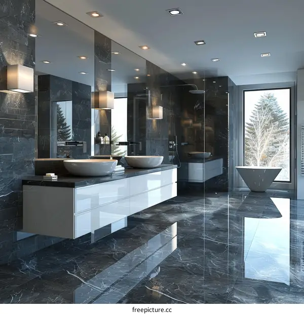 Modern Luxury Bathroom with Marble