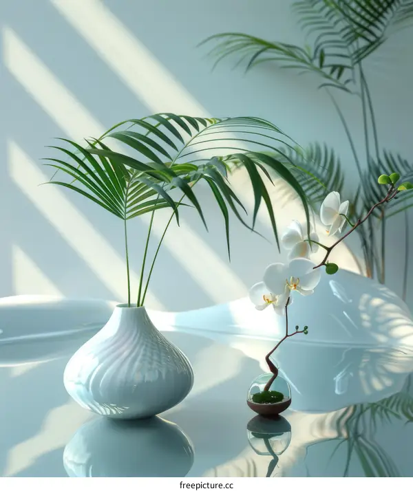 Modern Interior Floral Arrangement with Vase