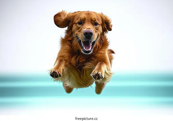 Golden Retriever Jumping in the Air