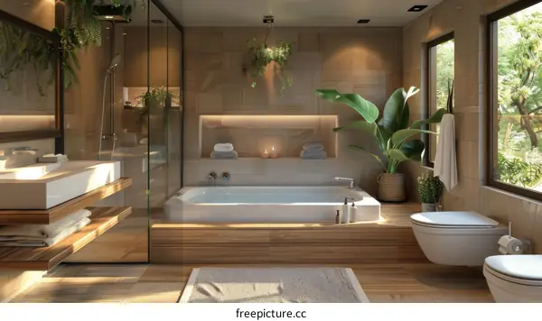 Modern Boho Bathroom Interior Design