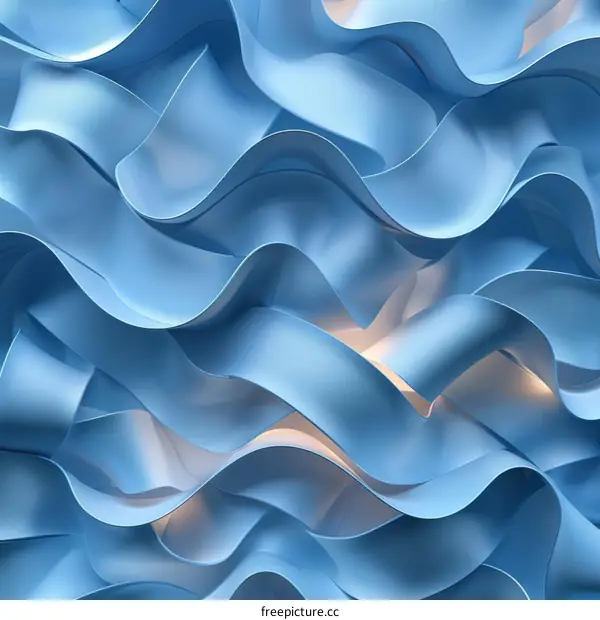 Blue wavy 3D rendering pattern