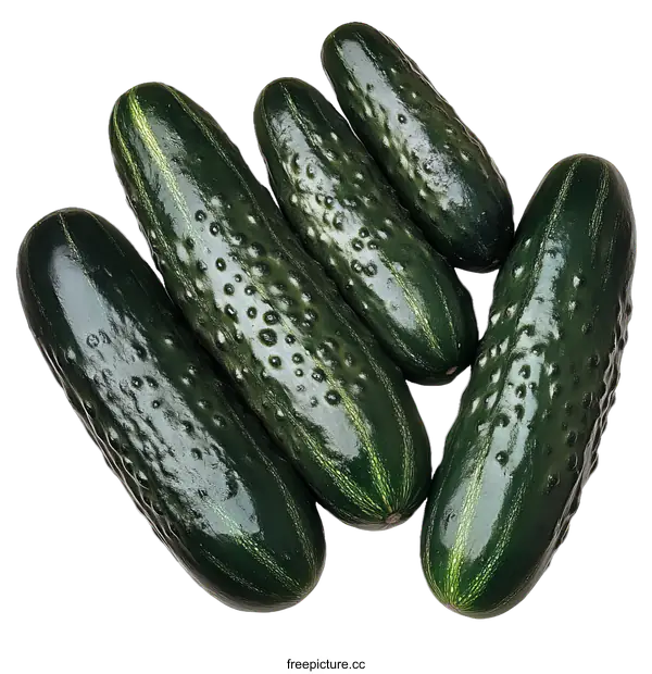 [Transparent Background PNG]Fresh Cucumbers Close-Up Display
