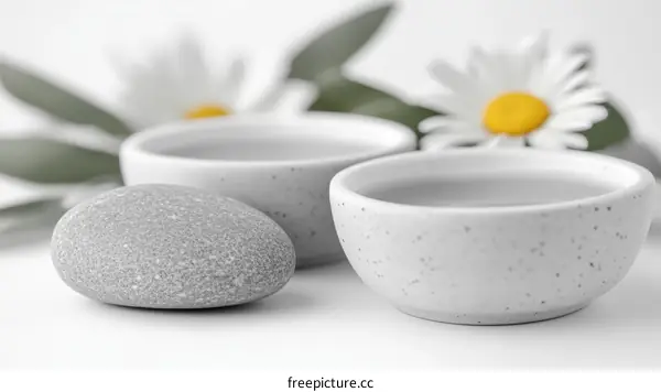Spa Setting with Stones and Bowls