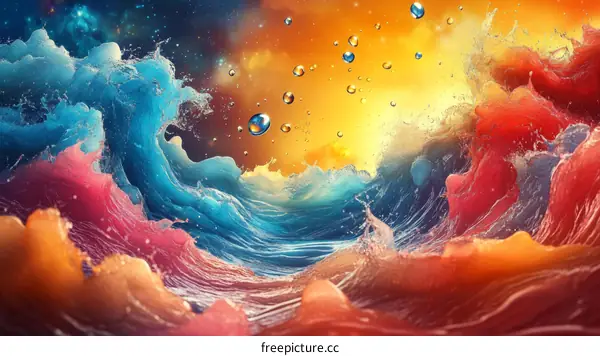 Abstract Colorful Wave Illustration