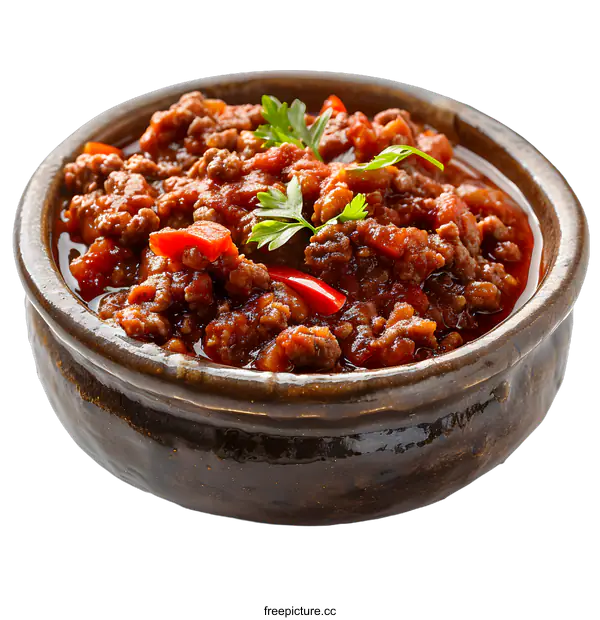 [Transparent Background PNG]A bowl of delicious chili con carne