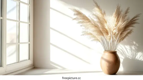 Warm Sunlight and Dried Pampas Grass Decor