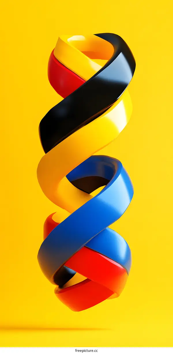 Abstract Colorful Spiral 3D Design