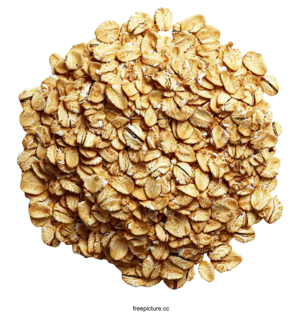 [Transparent Background PNG]Pile of Rolled Oats Ready for Breakfast