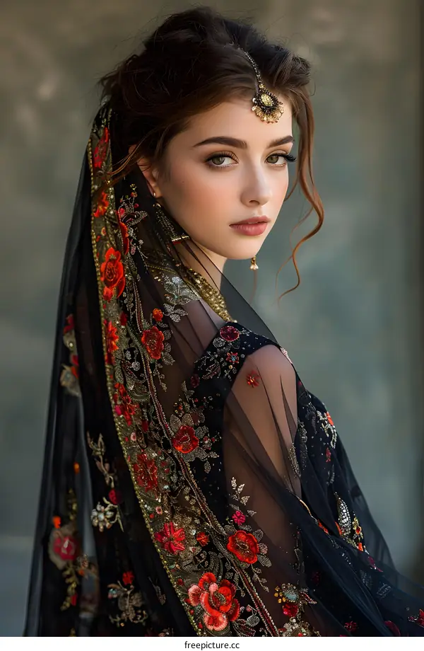 Portrait of a beautiful Indian bride