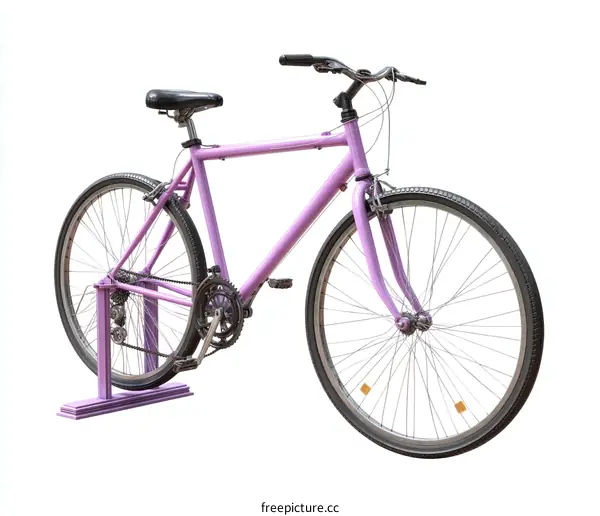 Purple Bicycle on White Background