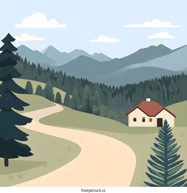 Winding Road Through Mountainous Landscape