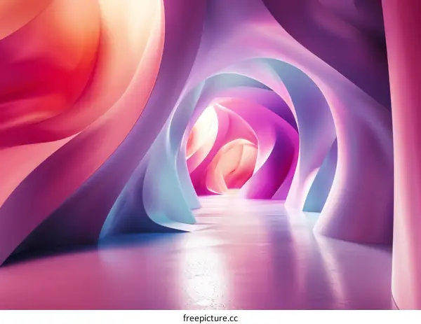 Vibrant Futuristic Sci-Fi Tunnel