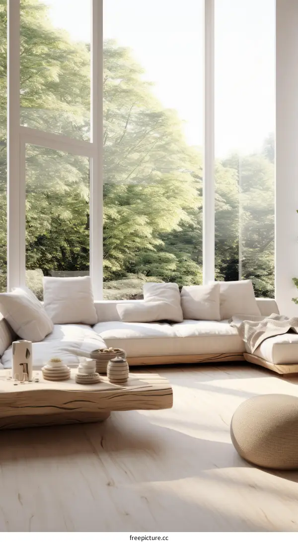 A bright and airy living room with a large windows