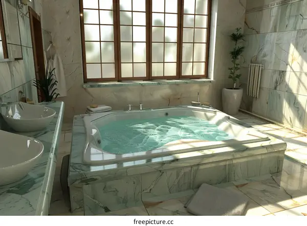 jacuzzi in a luxury bathroom