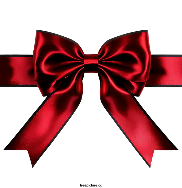 [Transparent Background PNG]Elegant Red Satin Ribbon Bow Decoration