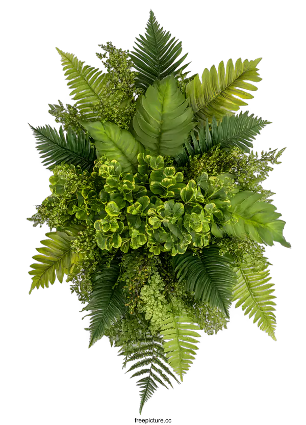 [Transparent Background PNG]Green Foliage Arrangement On White Background