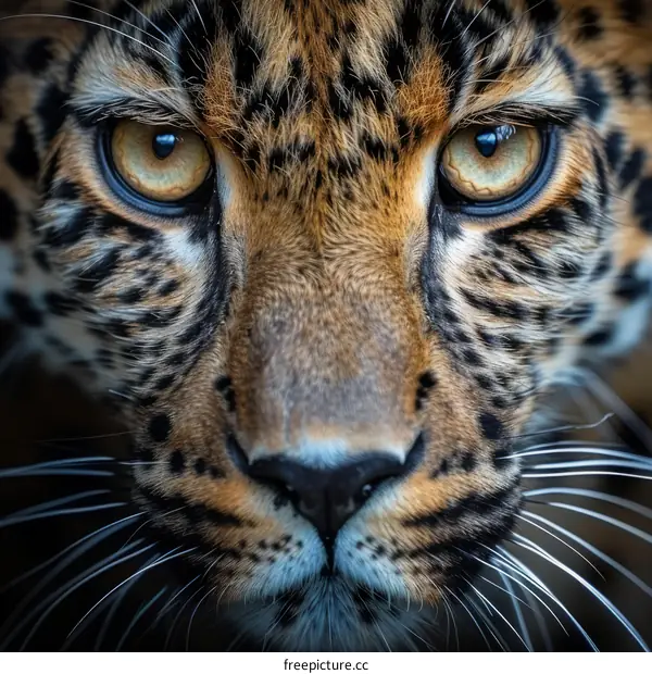Leopard Portrait: Close-Up of a Wild Cat's Face