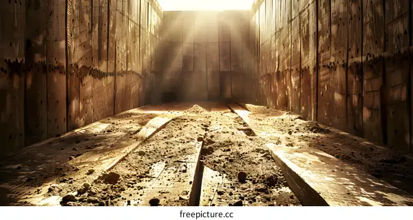 Sunlight Shining Through Wooden Walls