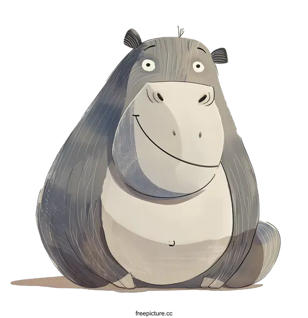 [Transparent Background PNG]Smiling Cartoon Gorilla Illustration