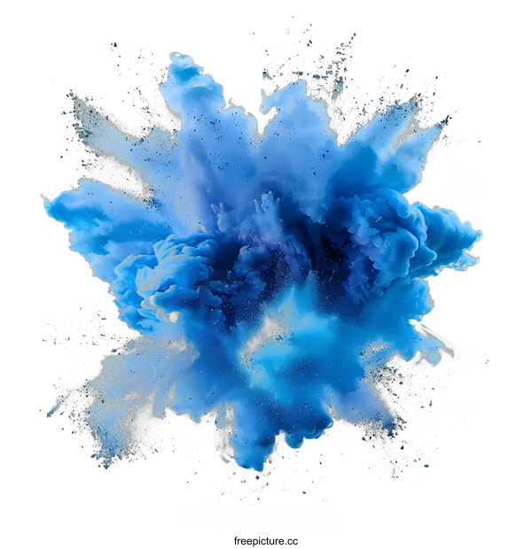 [Transparent Background PNG]Blue Explosion on White Background