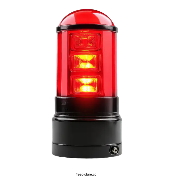 [Transparent Background PNG]Red LED Warning Light with Three Lamps