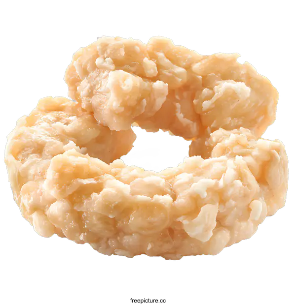 [Transparent Background PNG]Crispy Fried Coconut Rings on White Background