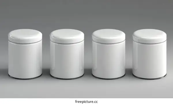 Blank White Storage Containers Mockup