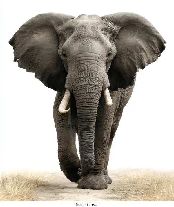 Majestic African Elephant in Full Stride
