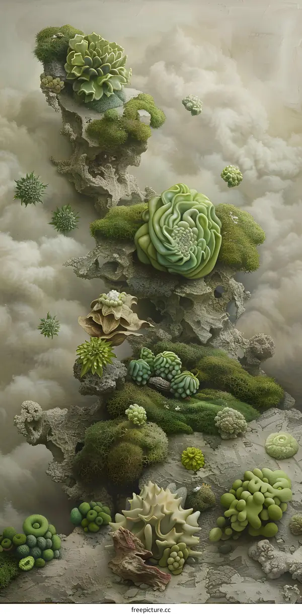 Surreal Green Sculpture Art