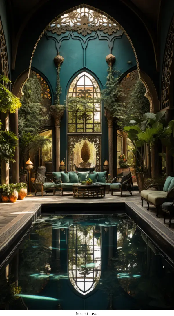 Indoor Pool in a Luxurious Mansion