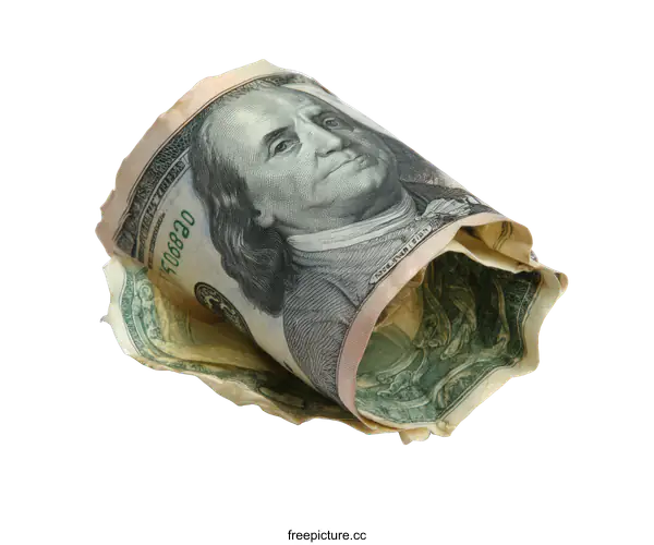 [Transparent Background PNG]Rolled Up Money Bill Image