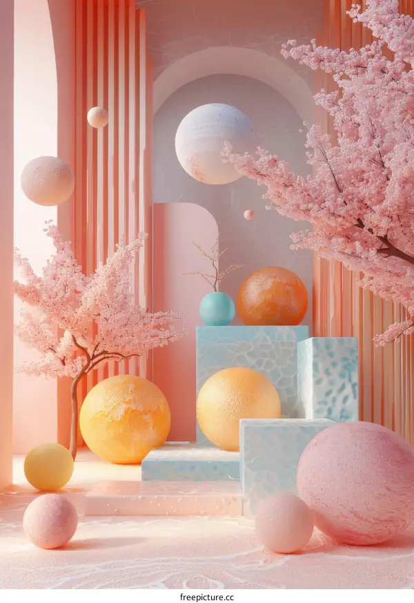 Pastel Dreamy Interior Design Illustration