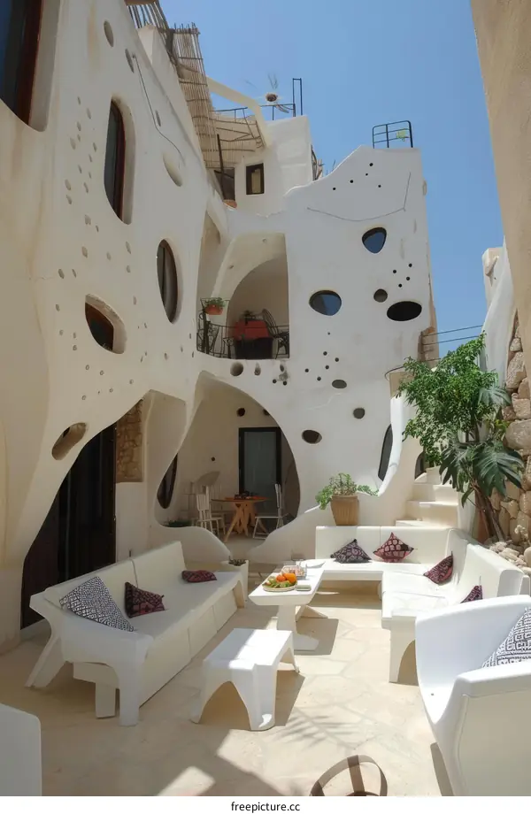 Unique architecture of a luxury villa in the Mediterranean Sea