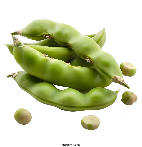 [Transparent Background PNG]Fresh green peas in pods