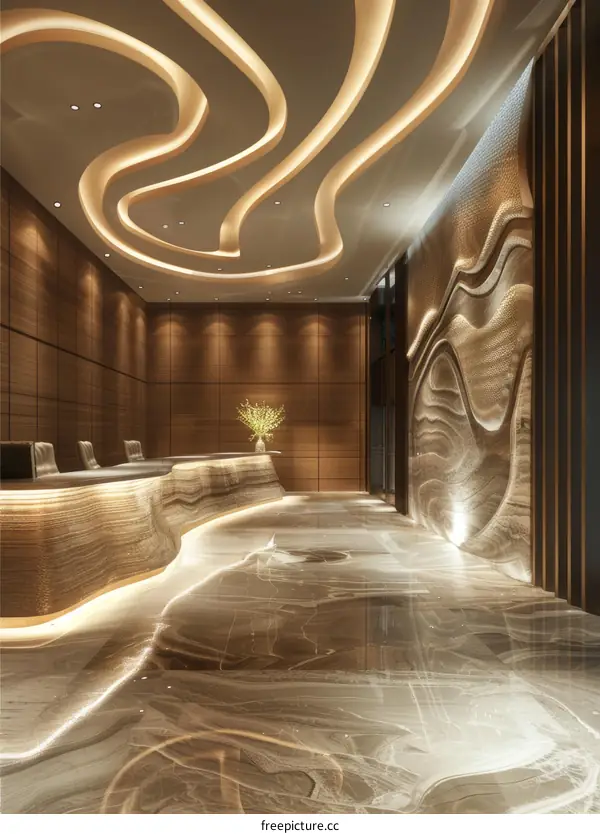 Modern Lobby Design with Elegant Curves
