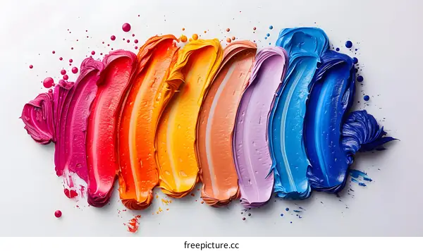 Colorful oil paint strokes