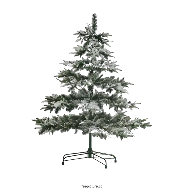 [Transparent Background PNG]Snow Covered Christmas Tree Against White Background