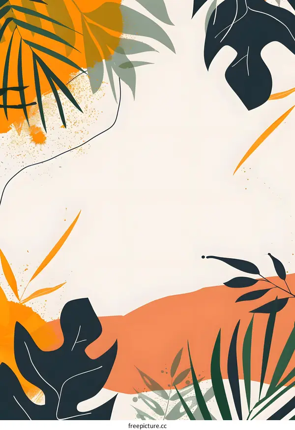 Tropical Leaves Abstract Background Illustration